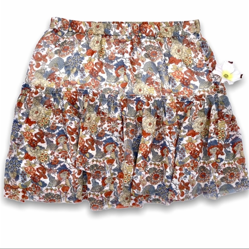 NWT Frye Cream Floral Magdalena Circle Skirt, XS - Picture 3 of 15
